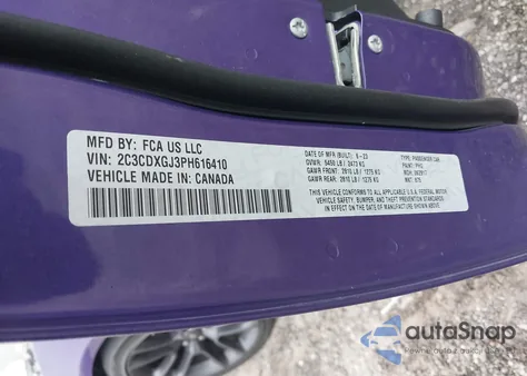 2023 Dodge Charger Scat Pack z USA, uszkodzony, nr VIN 2C3CDXGJ3PH616410